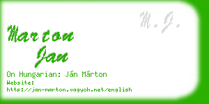 marton jan business card